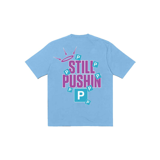 STILL PUSHIN P Tee in Sky Blue