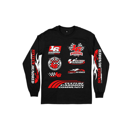 RACING SPORTS v1 Long Sleeve Tee in Black