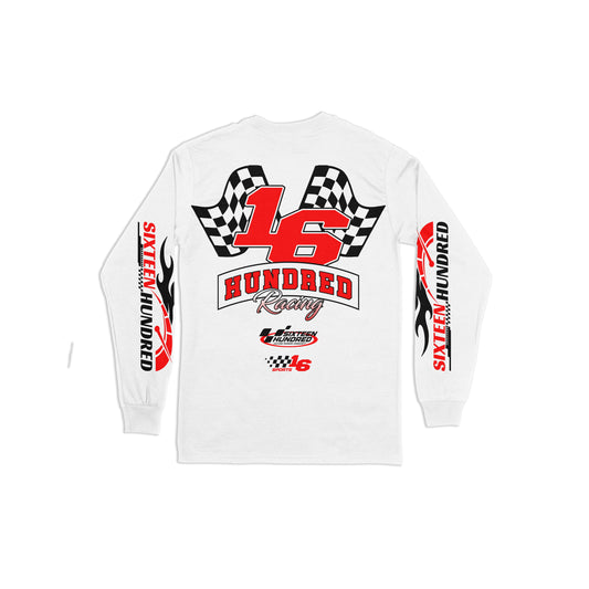 RACING SPORTS v1 Long Sleeve Tee in White
