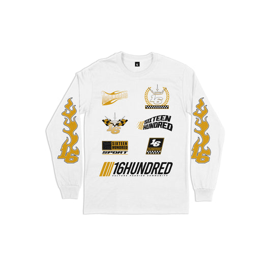 RACING SPORTS v2 Long Sleeve Tee in White