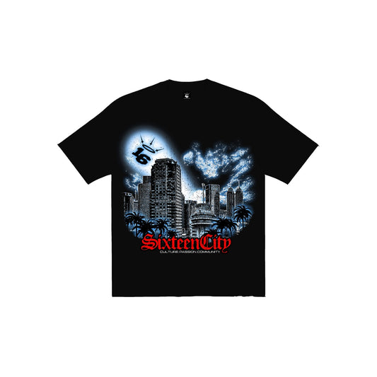 SIXTEEN CITY Tee in Black