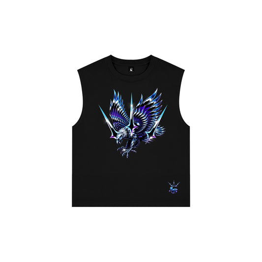 CHROME HAWK Boxy Cropped Muscle Tee