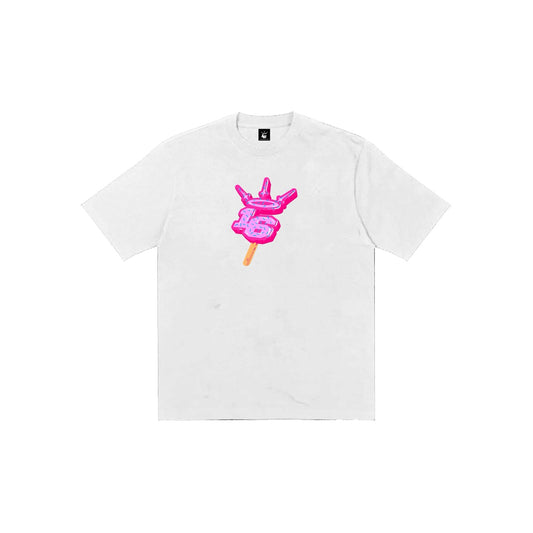 16 Popsicle Pink Tee in White