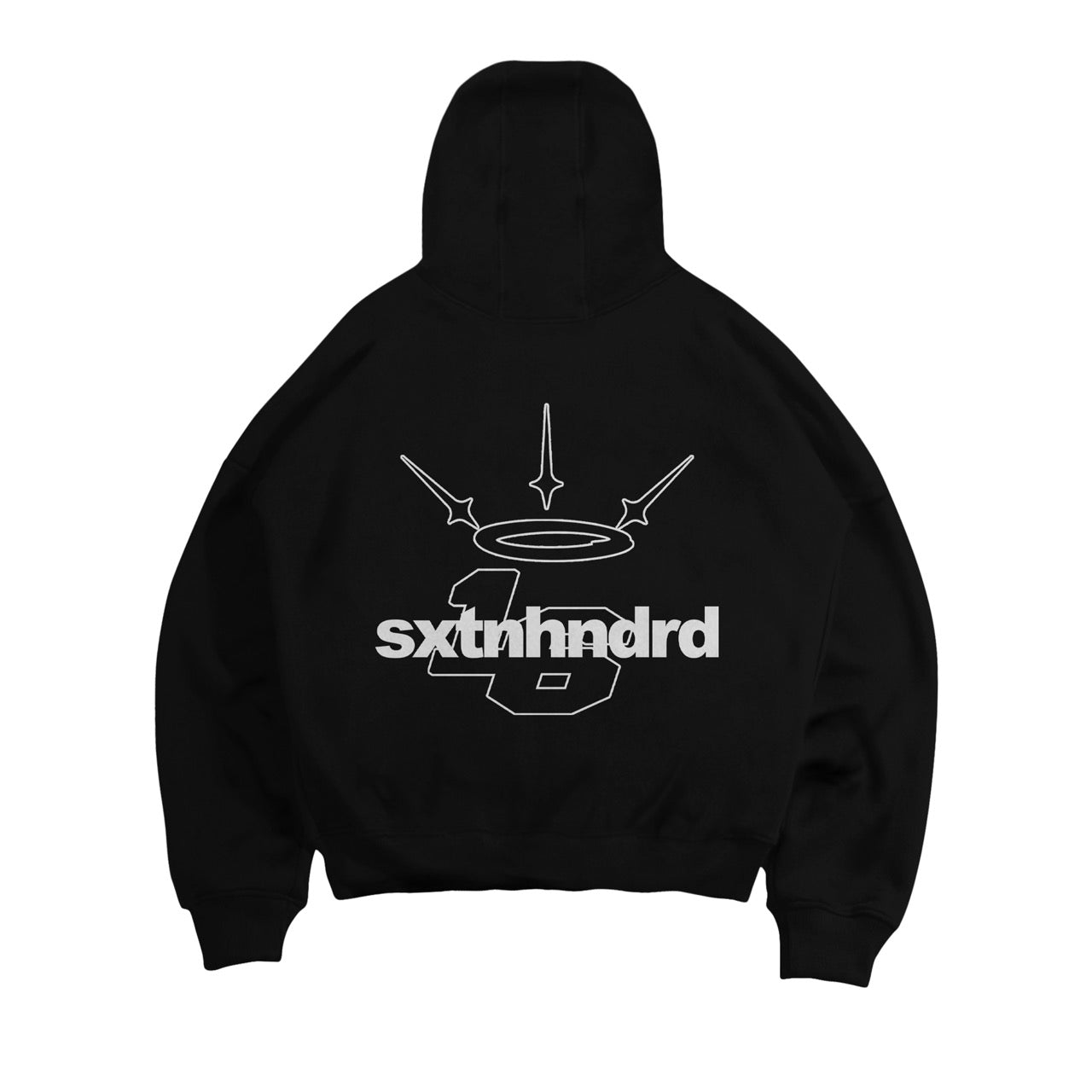 Double Zip Box Hoodie in Black