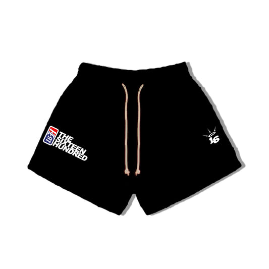 16Sports Embro Fleece Shorts in Black