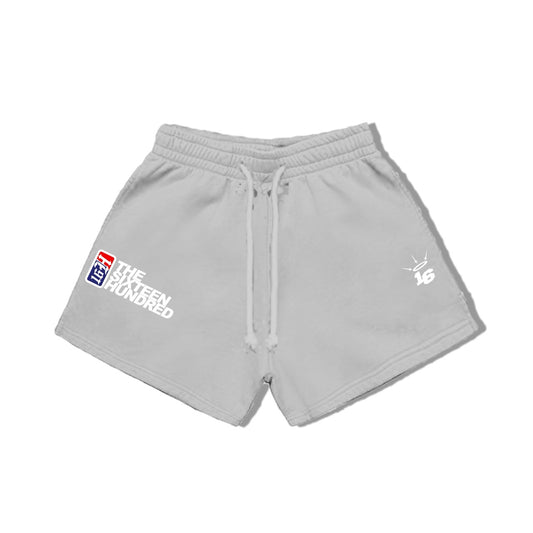 16Sports Embro Fleece Shorts in Light Gray
