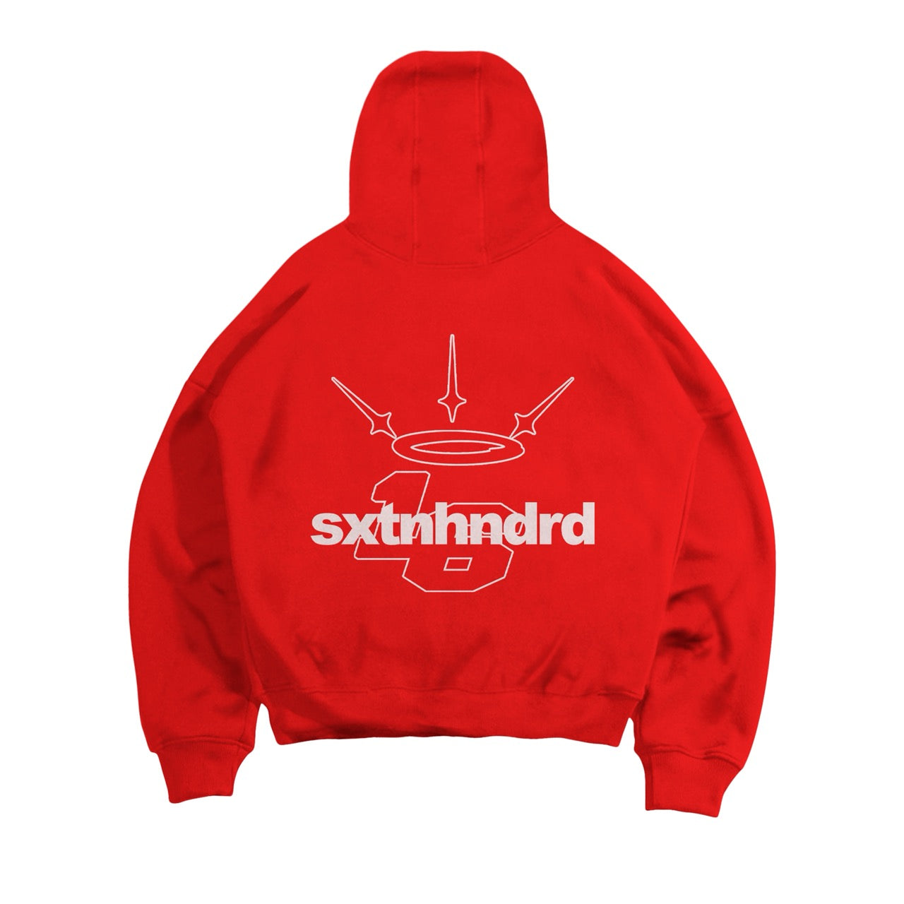 Double Zip Box Hoodie in Red