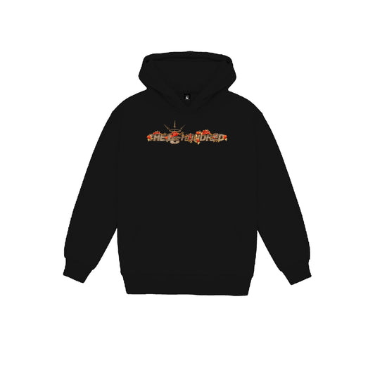 WOOD FLORAL Hoodie in Black