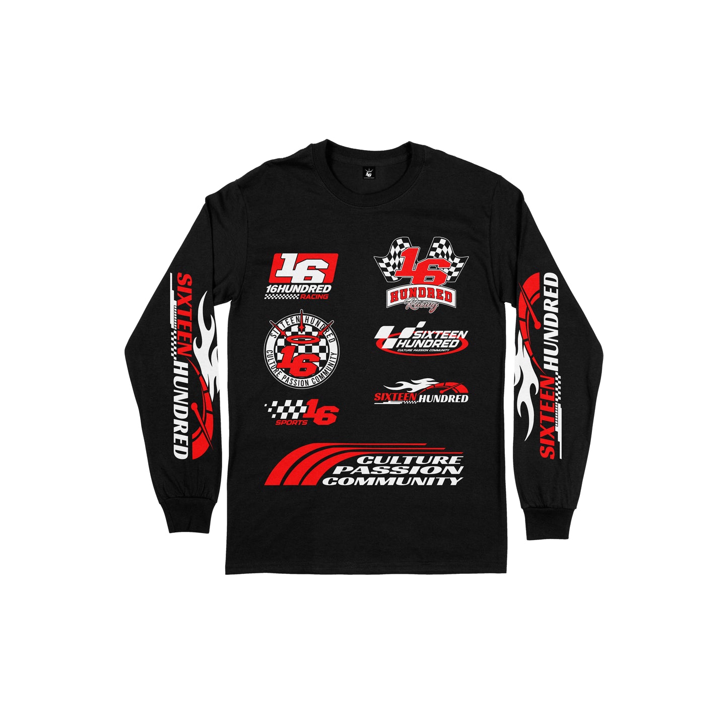RACING SPORTS v1 Long Sleeve Tee in Black
