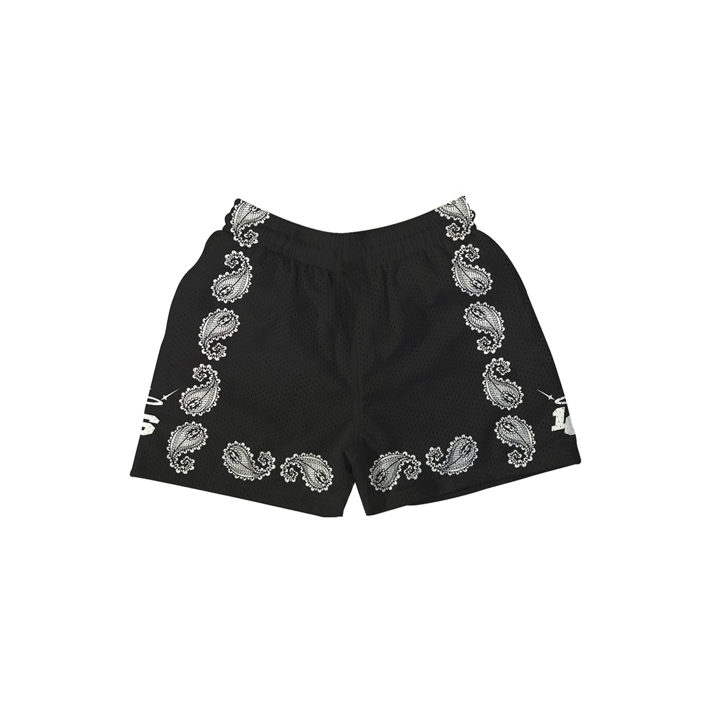 PAISLEY JET BLACK Mesh Shorts