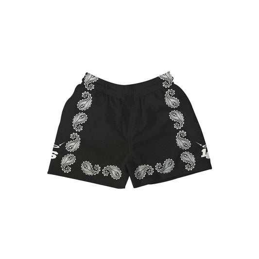 PAISLEY JET BLACK Mesh Shorts